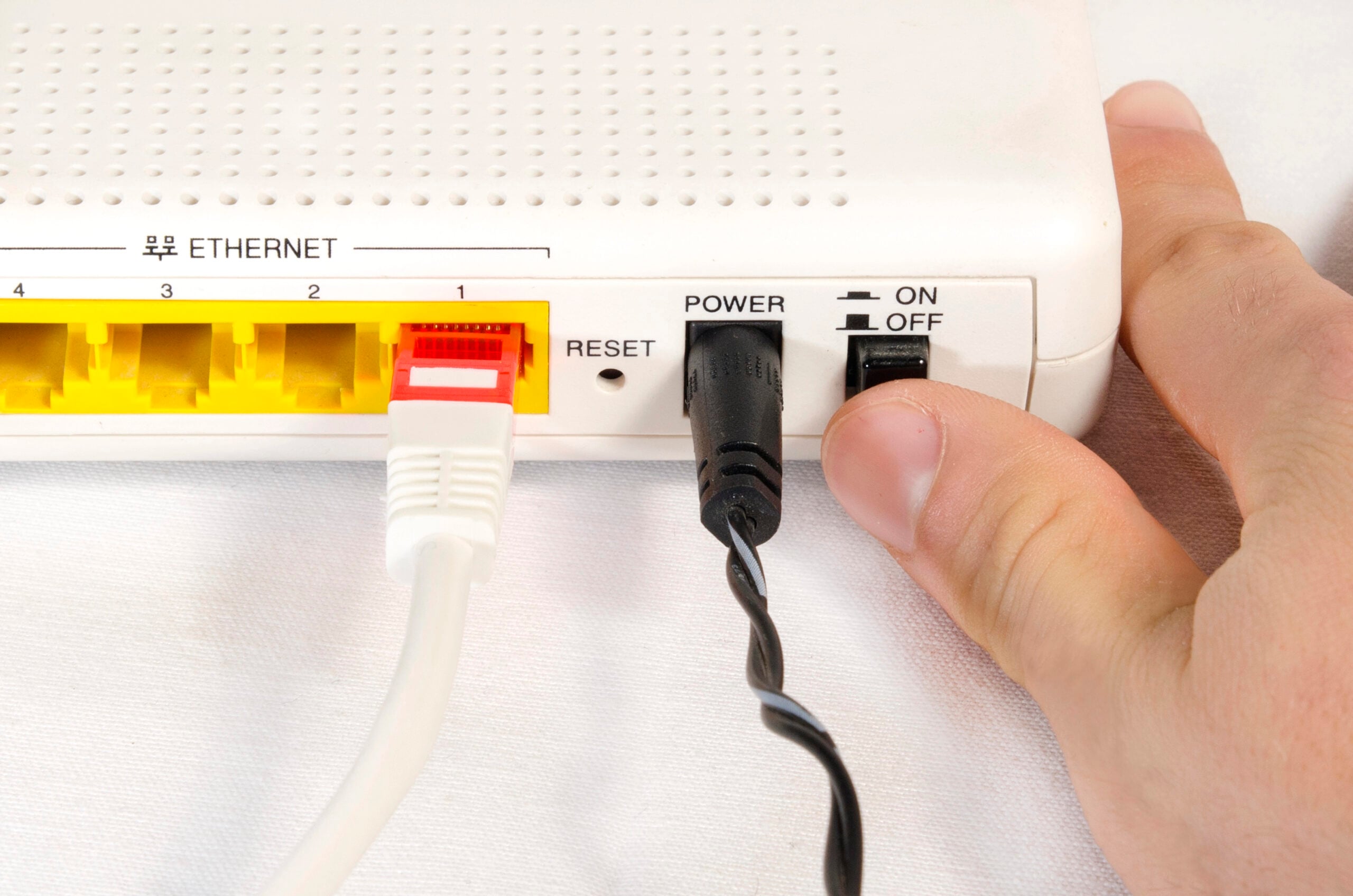 Connecting a router in the foreground
