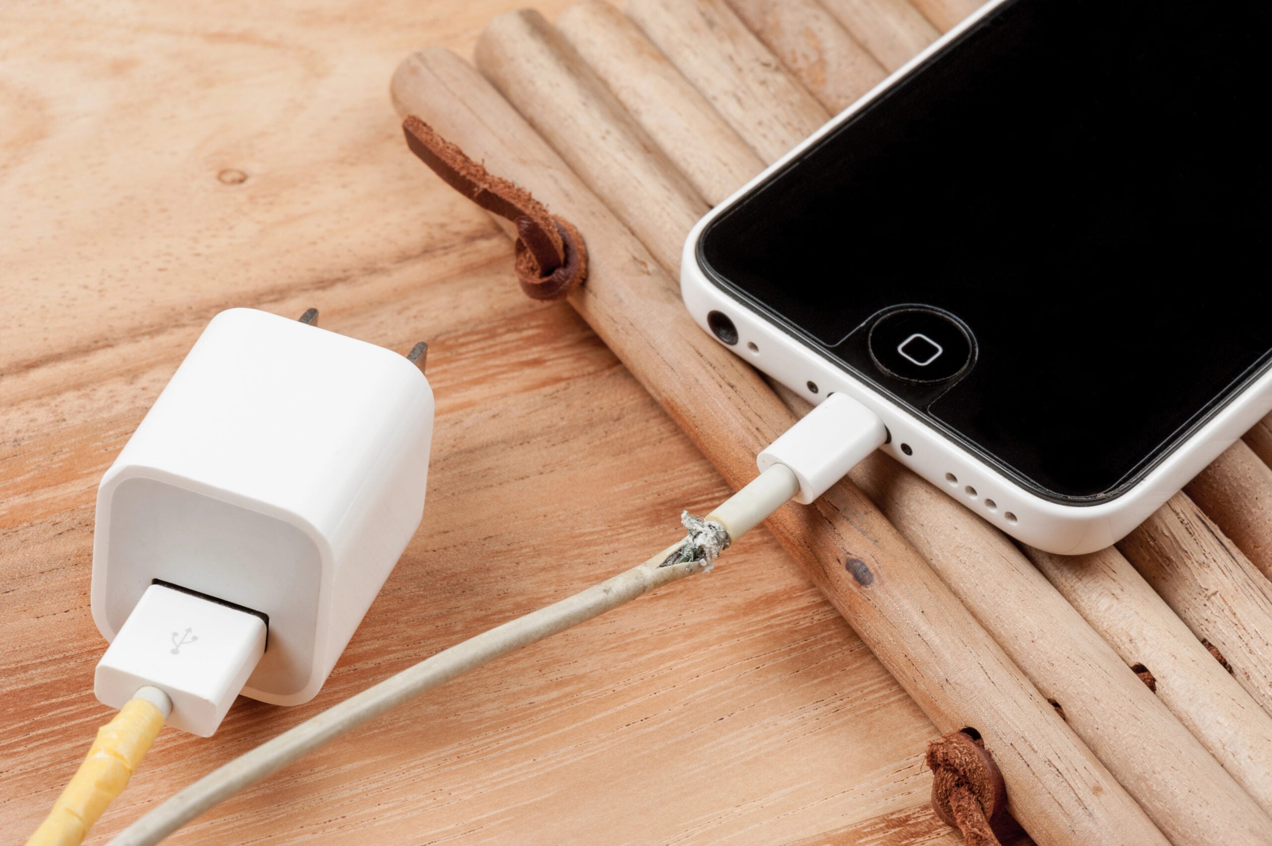 damaged charger cable