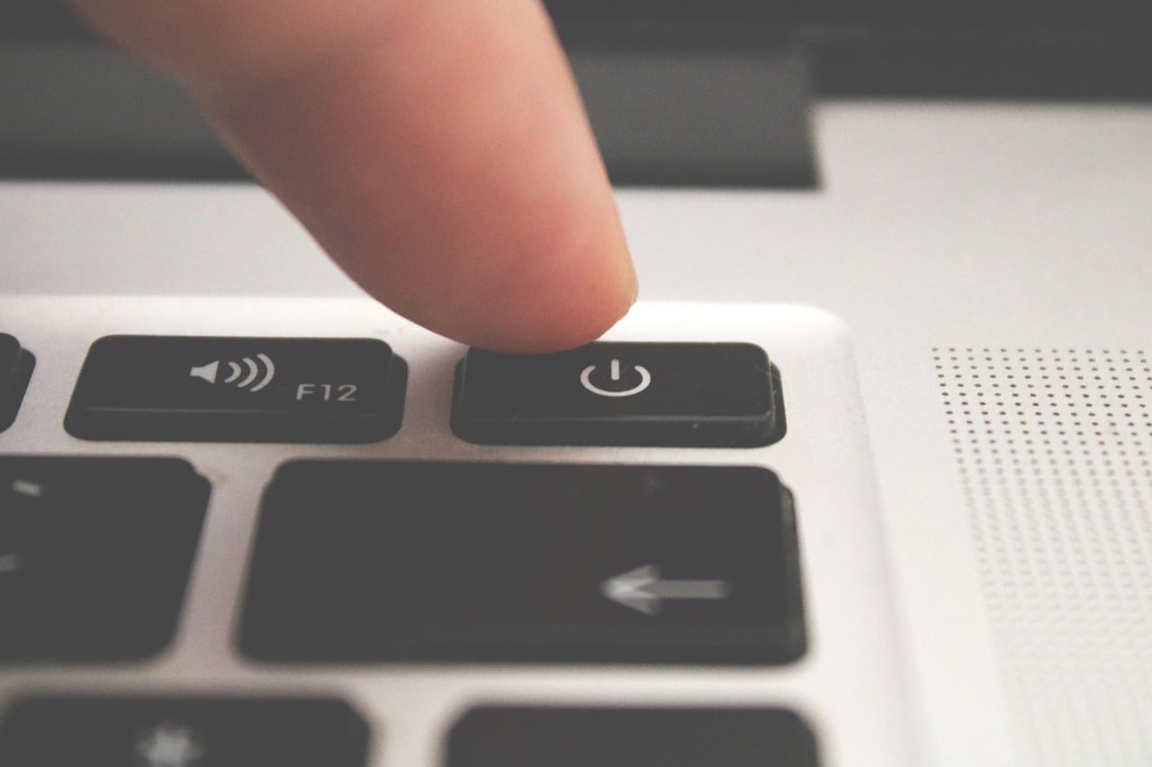 Power button for a laptop.
