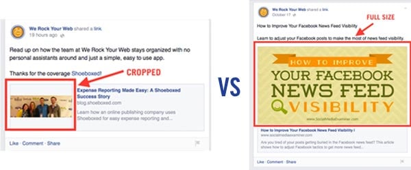 Facebook feed sizes 