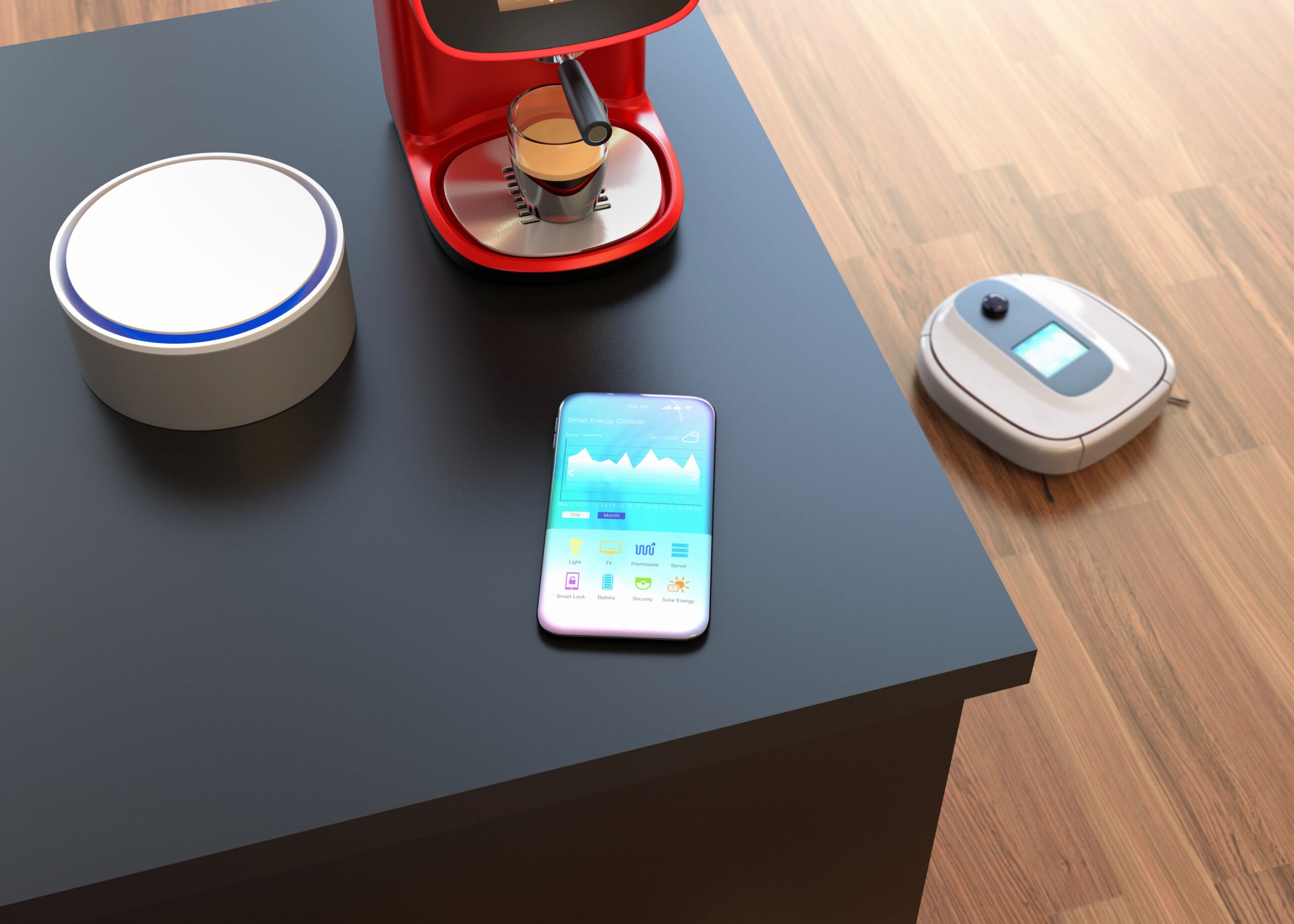 Home automation control by smart phone