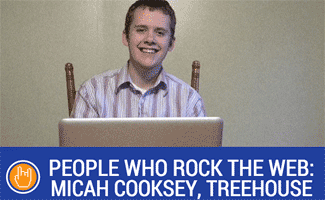 Micah Cooksey at computer