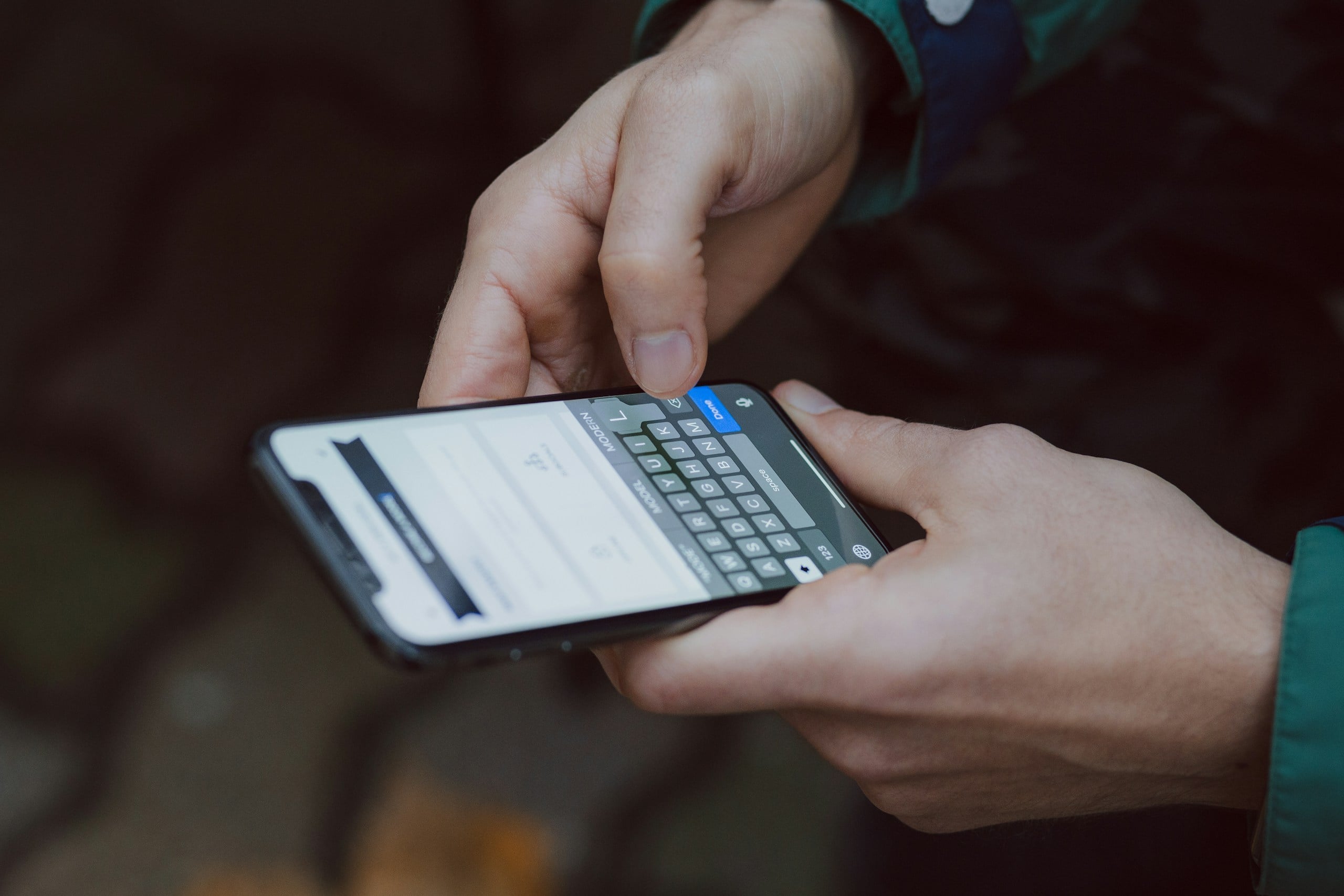 Person using a cell phone